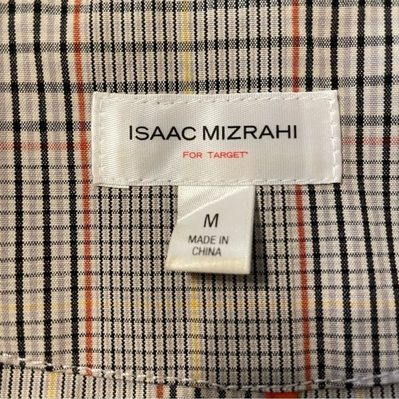 Isaac Mizrahi Brown Windowpane Plaid Blazer Target faux leather buttons. Size M - Picture 12 of 16